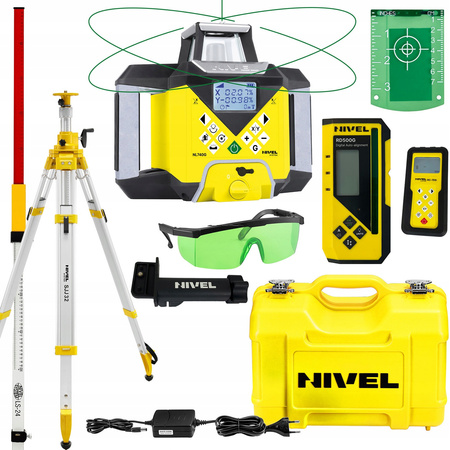 NIWELATOR LASEROWY NIVEL SYSTEM NL740G + STATYW SJJ32 i ŁATA